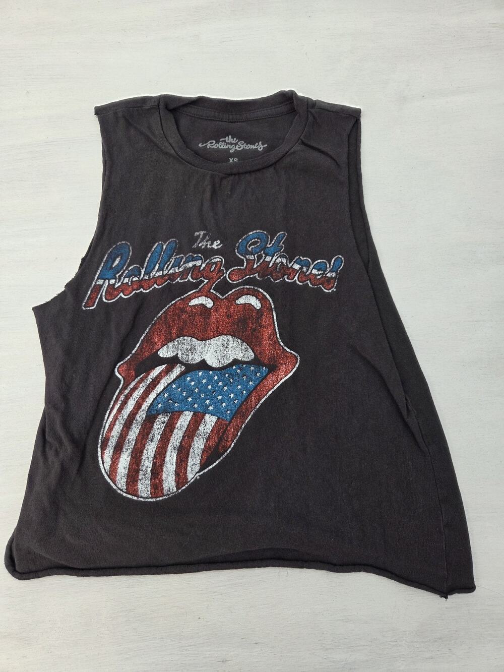 Rolling Stones Women’s Tank Top Sleeveless Black T-Shirt Size XS Band Tee